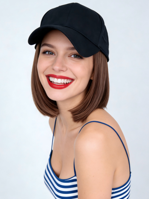 Quick Go | Airy Bob - Cap with C-Curve Short Bob