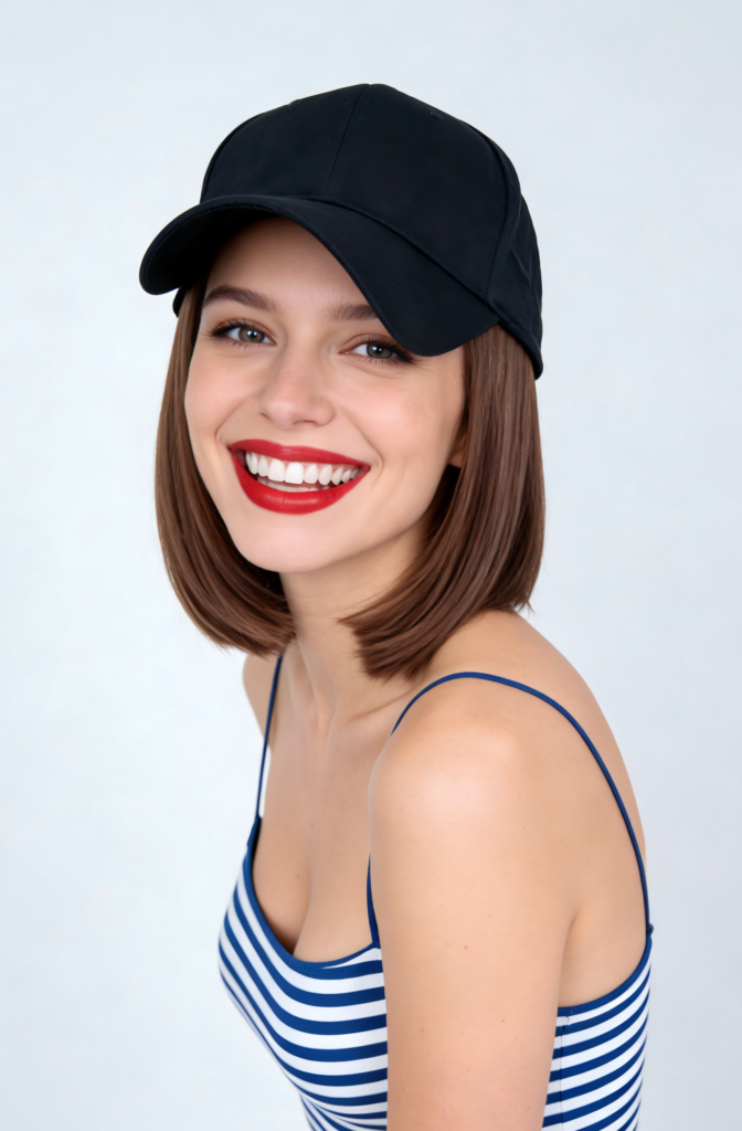 Quick Go | Airy Bob - Cap with C-Curve Short Bob