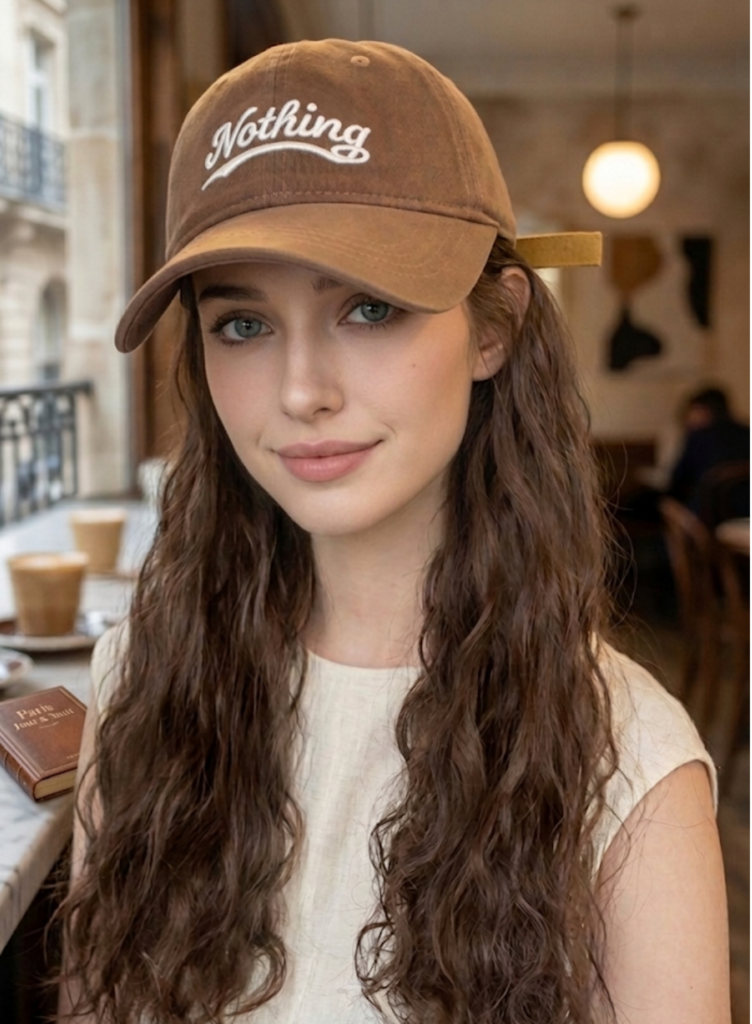 Quick Go | Tumbled Toffee – "Nothing" Distressed Cap with Wooly Hair