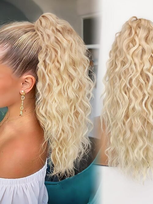 Women's Wig Curly Wavy Hair Extension Horse Tail Hair Extension 18inch