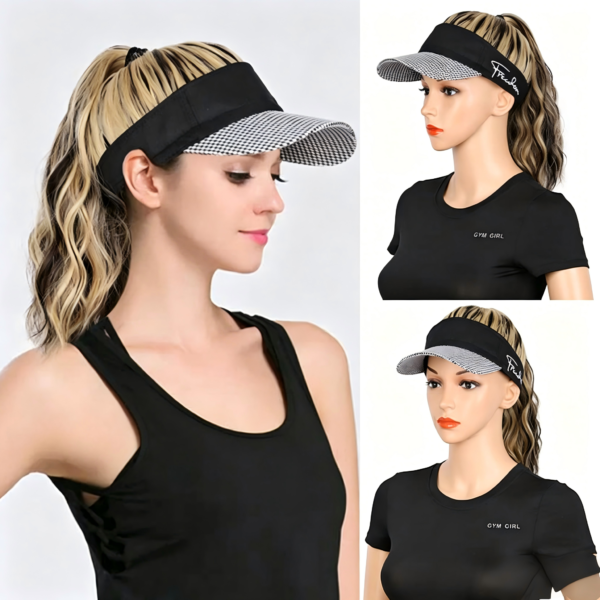 Quick Go | Instant Ready Sporty Visor | Visor with Hair Attached