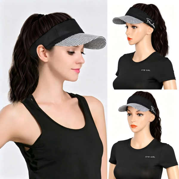 Quick Go | Instant Ready Sporty Visor | Visor with Hair Attached