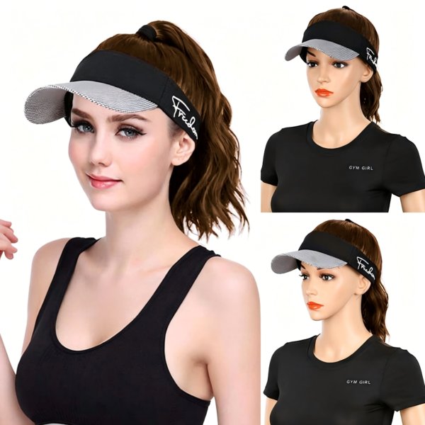 Quick Go | Instant Ready Sporty Visor | Visor with Hair Attached