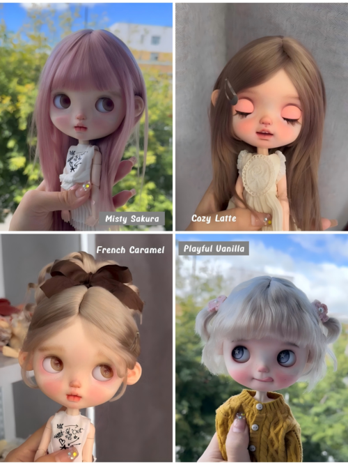 7.4-4 dollwigs-1 Make-to-Order | 10.5 inches Doll Wig | Misty Sakura, Cozy Latte, French Caramel, Playful Vanilla
