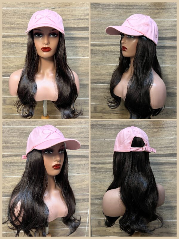 粉色帽子_长黑发wavy Quick Go | Belle Tress – Cap with Tapered Large Waves