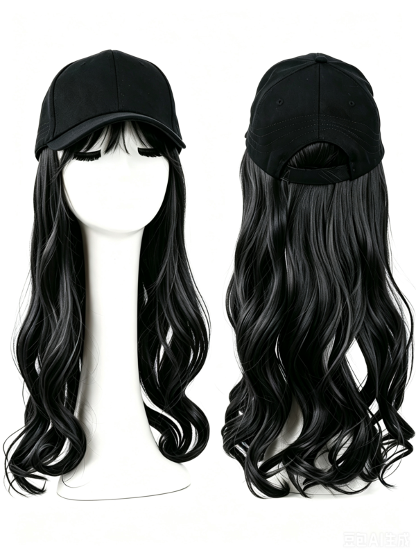 长wavy-black Quick Go | Fluent Flow – Cap with Tapered Large Waves