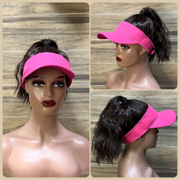 ActiveCharm | Wavy High Ponytail | Pink Visor