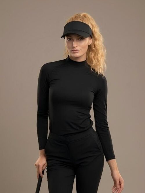 ActiveCharm | Wavy High Ponytail | Black Visor