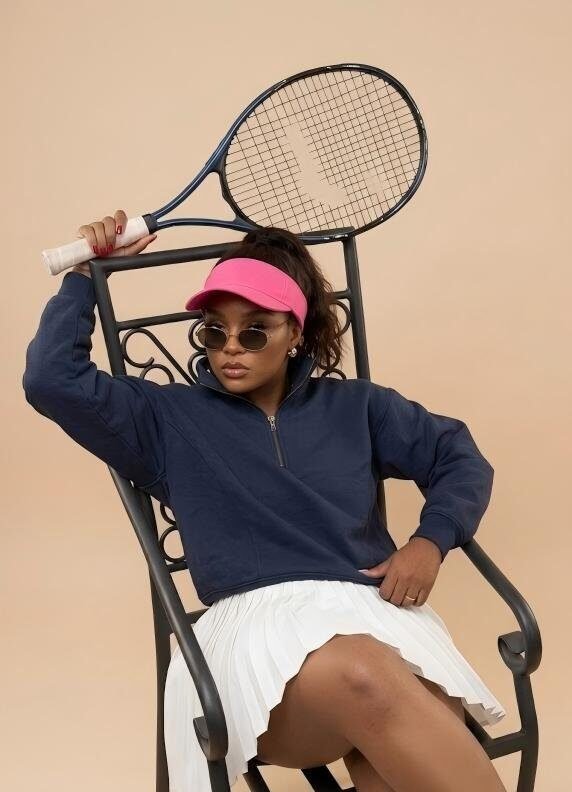 ActiveCharm | Wavy High Ponytail | Pink Visor
