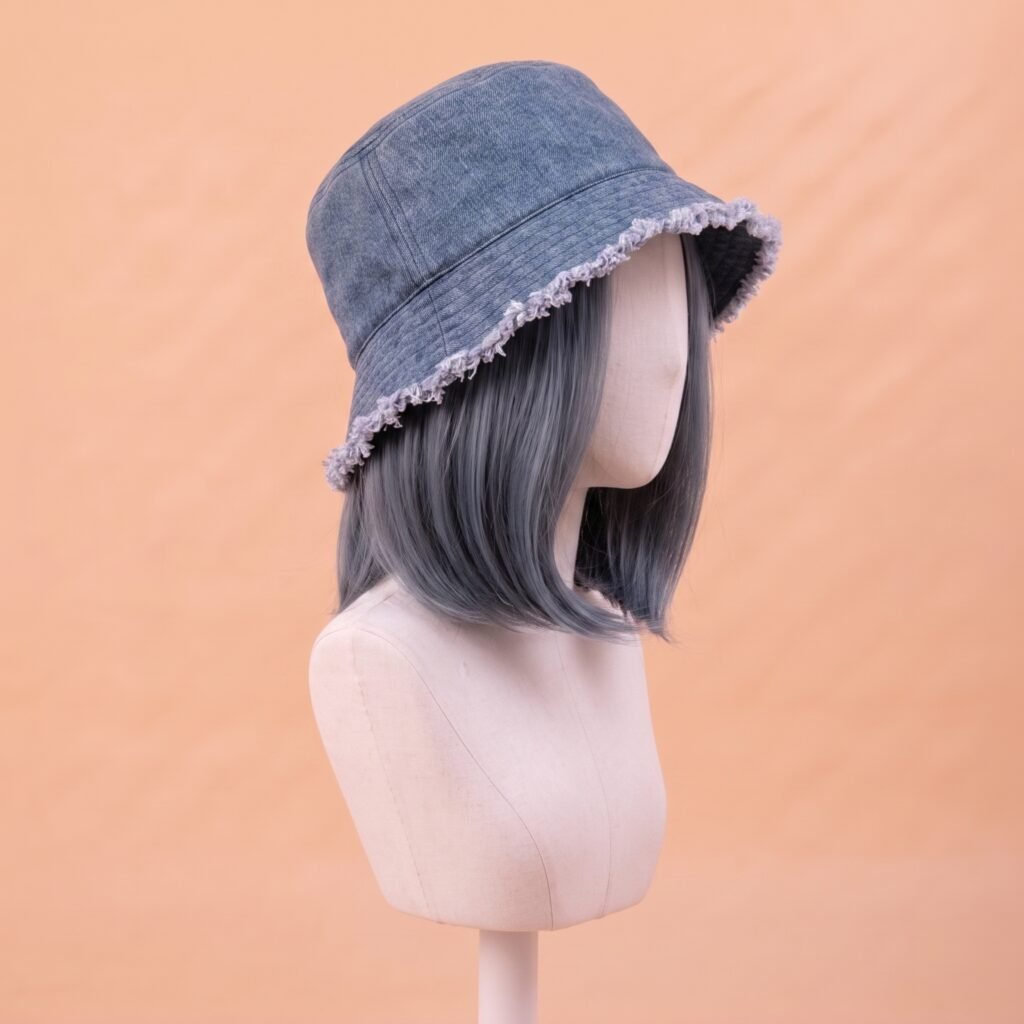 Frayed Bucket-wig | Washed Blue | Varies Hair Selections