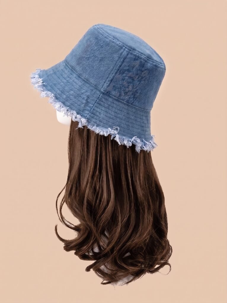 Frayed Bucket-wig | Washed Blue | Varies Hair Selections