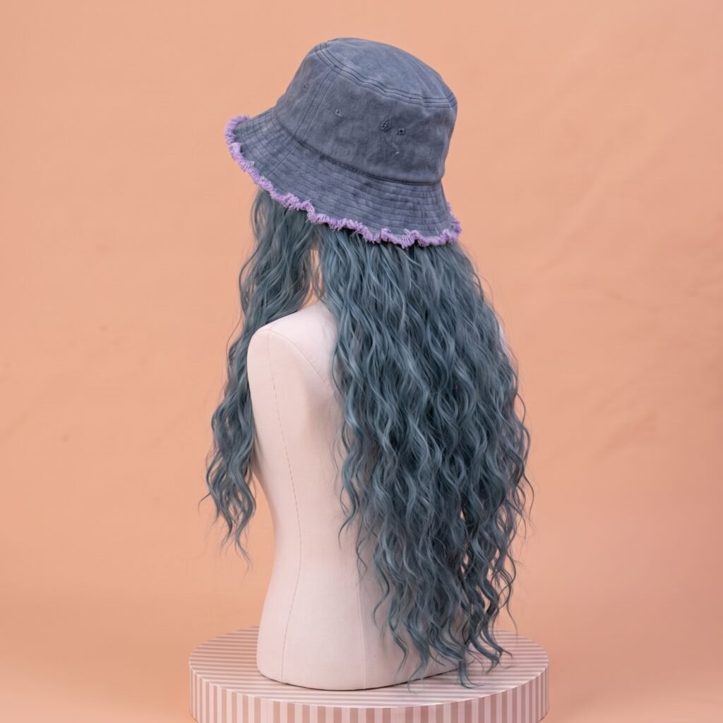Frayed Bucket-wig | Washed Blue | Varies Hair Selections