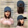 Easy Bob | Short Straight Dark Brown | Black Baseball Cap-wig